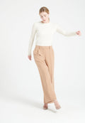 Pull Col Rond Femme Cachemire Blanc Écru - Luxe Premium LILLY 16