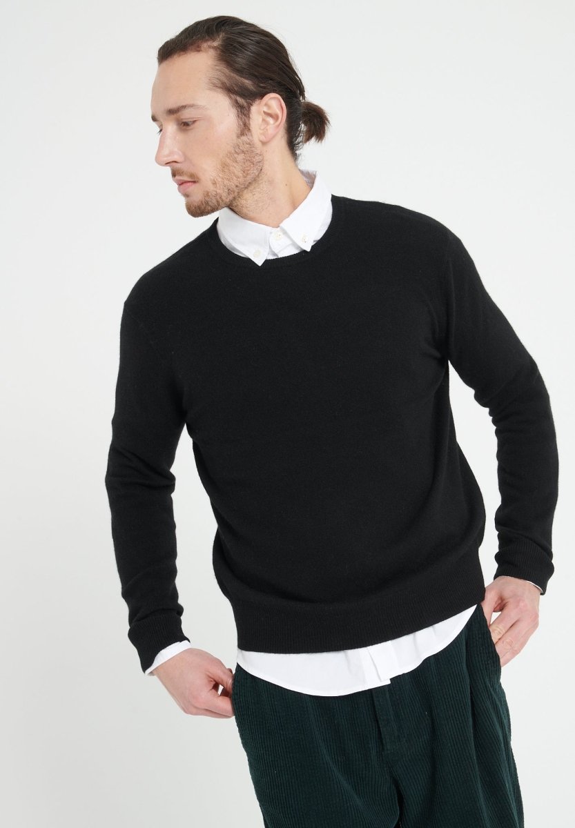 Pull Col Rond Homme Cachemire Noir - Luxe Premium LUKE 2
