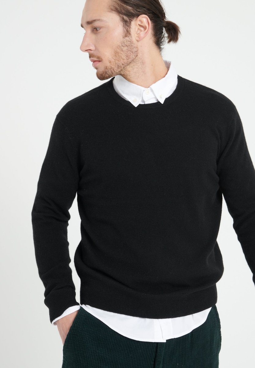Pull Col Rond Homme Cachemire Noir - Luxe Premium LUKE 2