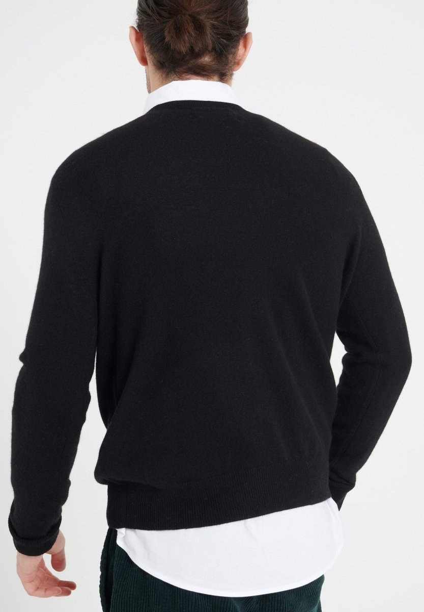 Pull Col Rond Homme Cachemire Noir - Luxe Premium LUKE 2