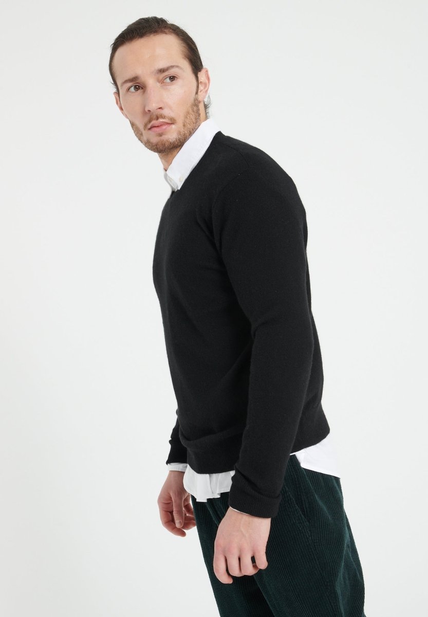 Pull Col Rond Homme Cachemire Noir - Luxe Premium LUKE 2