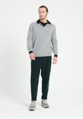 Polo Manches Longues Homme Cachemire Gris Clair - Luxe LUKE 5