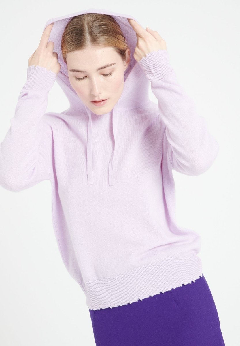Sweat à Capuche Femme Cachemire Lilas - Luxe Premium MIA 16