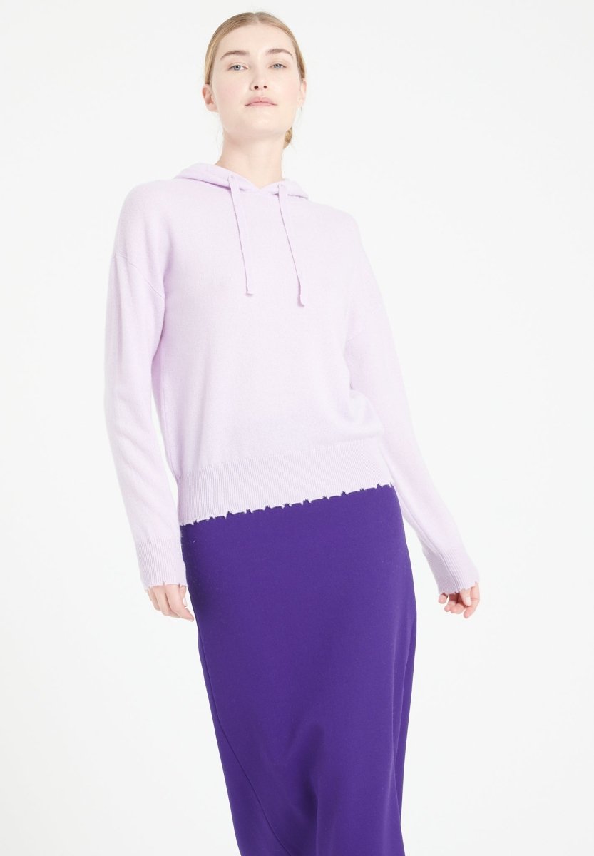 Sweat à Capuche Femme Cachemire Lilas - Luxe Premium MIA 16