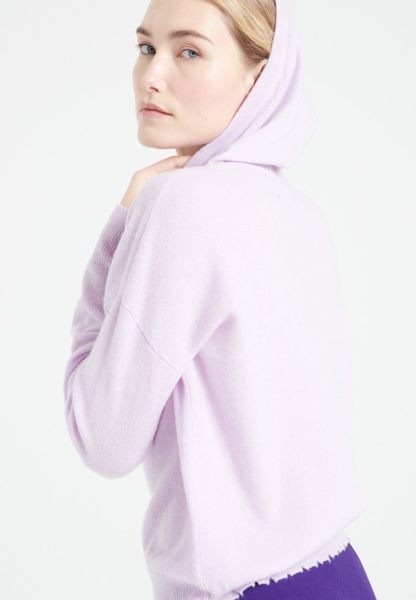 Sweat à Capuche Femme Cachemire Lilas - Luxe Premium MIA 16