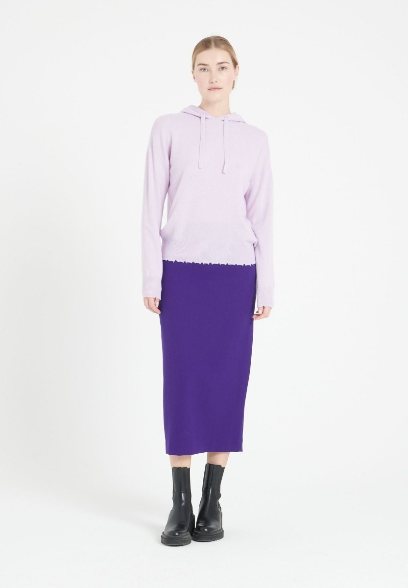 Sweat à Capuche Femme Cachemire Lilas - Luxe Premium MIA 16