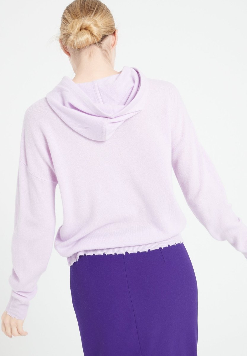 Sweat à Capuche Femme Cachemire Lilas - Luxe Premium MIA 16